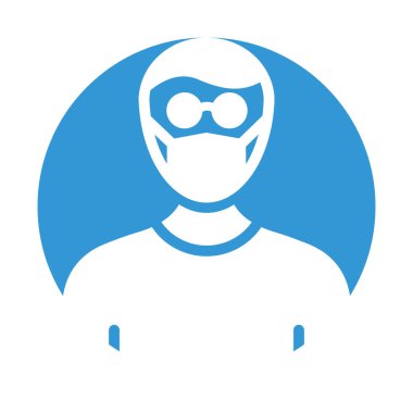 Kolayca düzenleyebilen ve düzenleyebilen Maske Vektör Simgesi Giyen Öğrenci