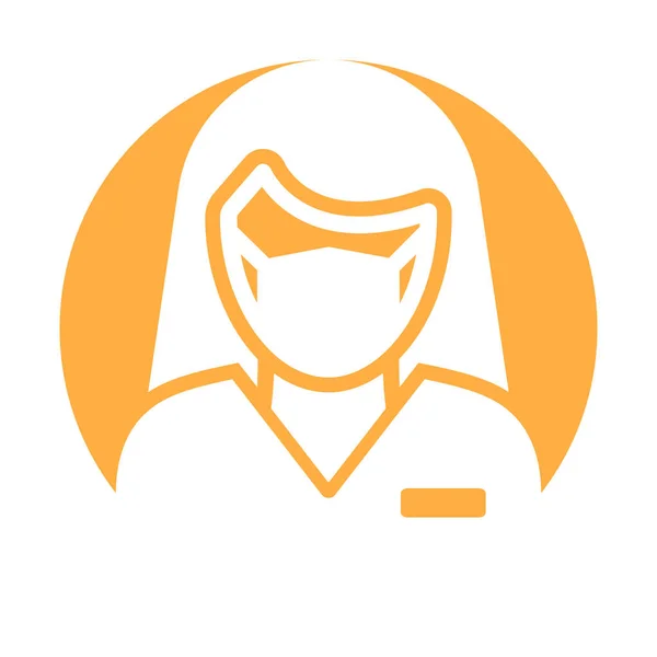 Receptionist Wearing Mask Vector Icon Which Can Easily Modify Edit — Stock Vector