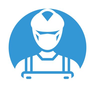 Mühendis Maskeli Vektör Simgesi Kolayca düzenleyebilen