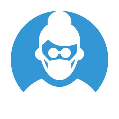 Genç Kız Maskeli Vektör Simgesi Kolayca değiştirilebilir veya düzenlenebilir