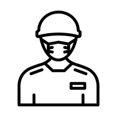 Kolayca değiştirebilen veya düzenleyebilen İşçi Maskeli Vektör Simgesi