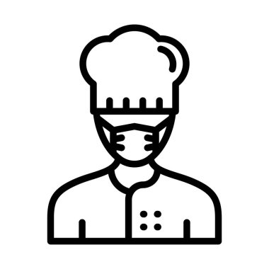 Şef Maskeli Vektör Simgesi Kolayca değiştirilebilir veya düzenlenebilir