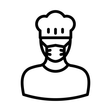 Şef Maskeli Vektör Simgesi Kolayca değiştirilebilir veya düzenlenebilir