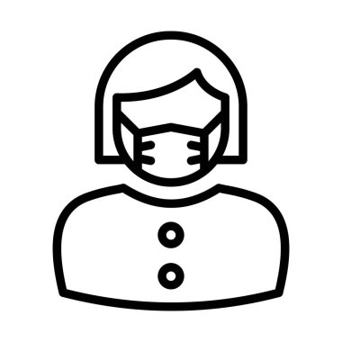 Kolayca düzenleyebilen ve düzenleyebilen Kadın Maskeli Vektör Simgesi