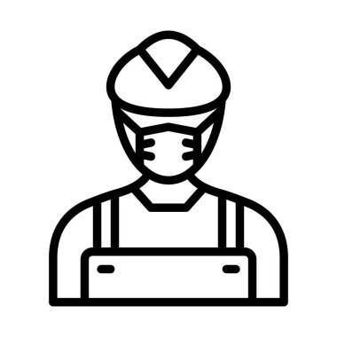 Mühendis Maskeli Vektör Simgesi Kolayca düzenleyebilen