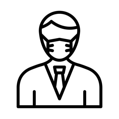 Müşteri Temsilcisi Maskeli Vektör Simgesi Kolayca düzenleyebilen