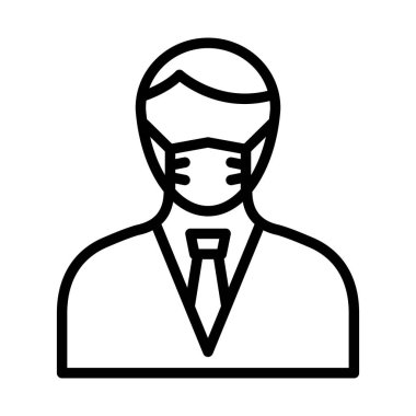 Müşteri Temsilcisi Maskeli Vektör Simgesi Kolayca düzenleyebilen