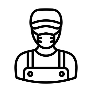 Bahçıvan Maskeli Vektör Simgesi Kolayca düzenleyebilen