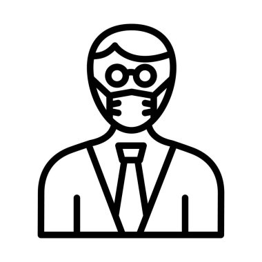 İş Kişisi Maskeli Vektör Simgesi Kolayca değiştirebilen veya düzenleyebilen