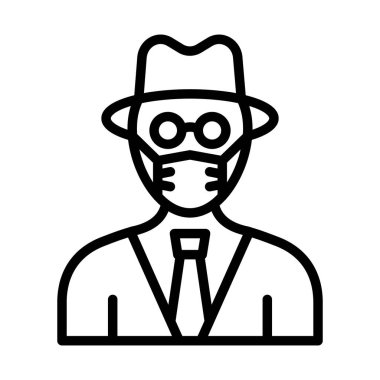 Dedektif Maskeli Vektör Simgesi Kolayca düzenleyebilen