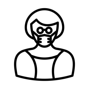 Kolayca düzenleyebilen ve düzenleyebilen Maske Vektör Simgesi Giyen Yönetici