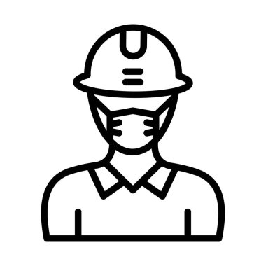 Mühendis Maskeli Vektör Simgesi Kolayca düzenleyebilen