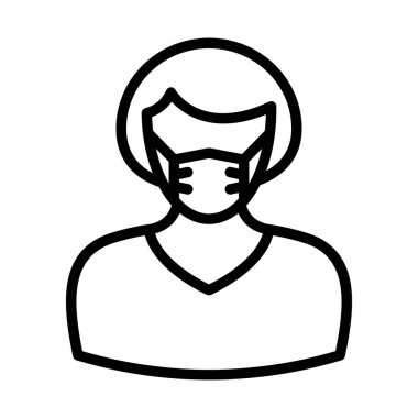 Kolayca düzenleyebilen ve düzenleyebilen Kadın Maskeli Vektör Simgesi