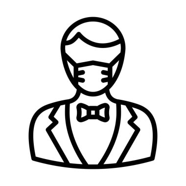 Garson Maskeli Vektör Simgesi Kolayca düzenleyebilen