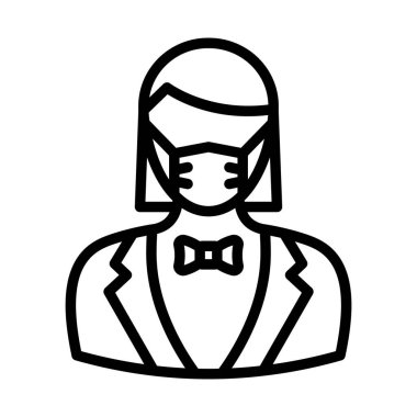 Garson Maskeli Vektör Simgesi Kolayca değiştirilebilir veya düzenlenebilir