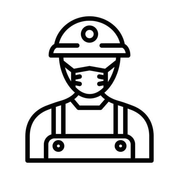 Miner Wearing Mask Vector Icon Which Can Easily Modify Edit — Stock Vector