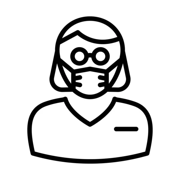 Secretary Wearing Mask Vector Icon Which Can Easily Modify Edit — Stock Vector