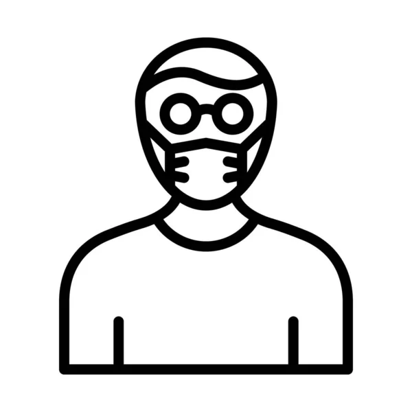 Student Trägt Maske Vector Icon Das Leicht Geändert Oder Bearbeitet — Stockvektor