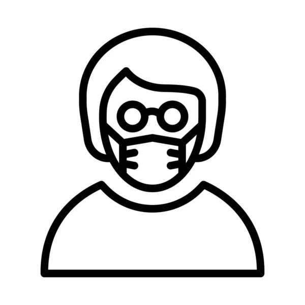 Weibchen Tragen Maske Vector Icon Das Leicht Modifizieren Oder Bearbeiten — Stockvektor