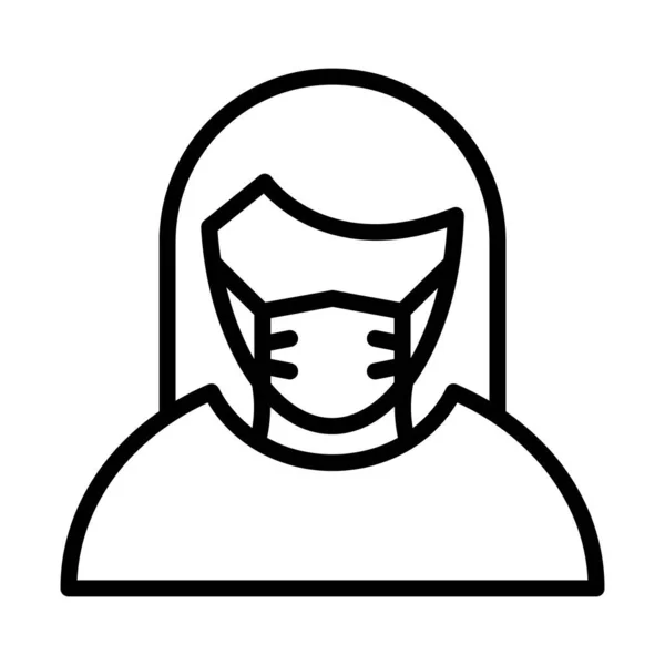 Maid Wearing Mask Vector Icon Which Can Easily Modify Edit — Stock Vector