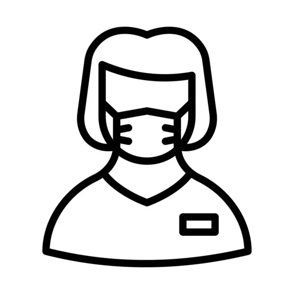 Miss Wearing Mask Vector Icon Which Can Easily Modify Edit — Stock Vector