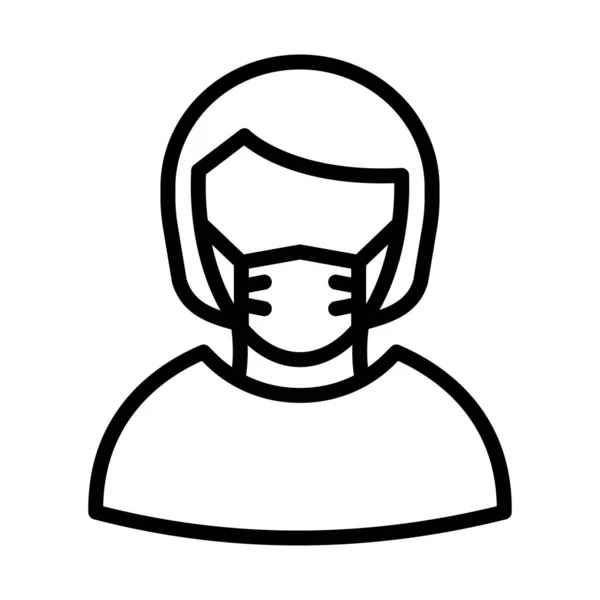 Dienstmeisje Dragen Masker Vector Icoon Die Gemakkelijk Kan Wijzigen Bewerken — Stockvector