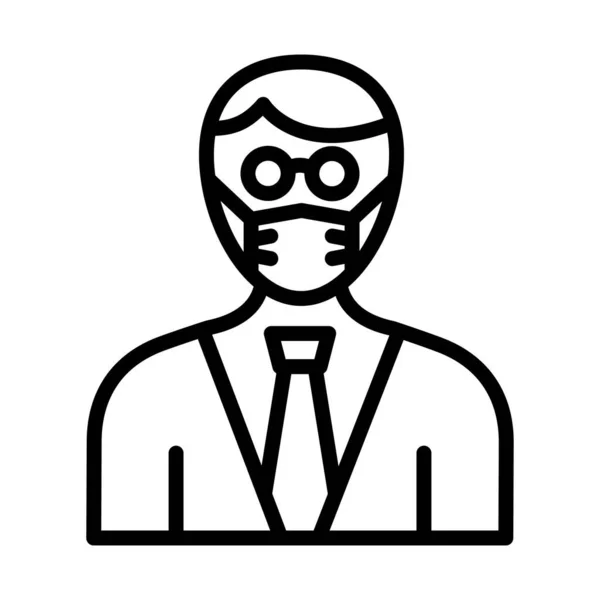 Business Person Wearing Mask Vector Icon Which Can Easily Modify — Stock Vector