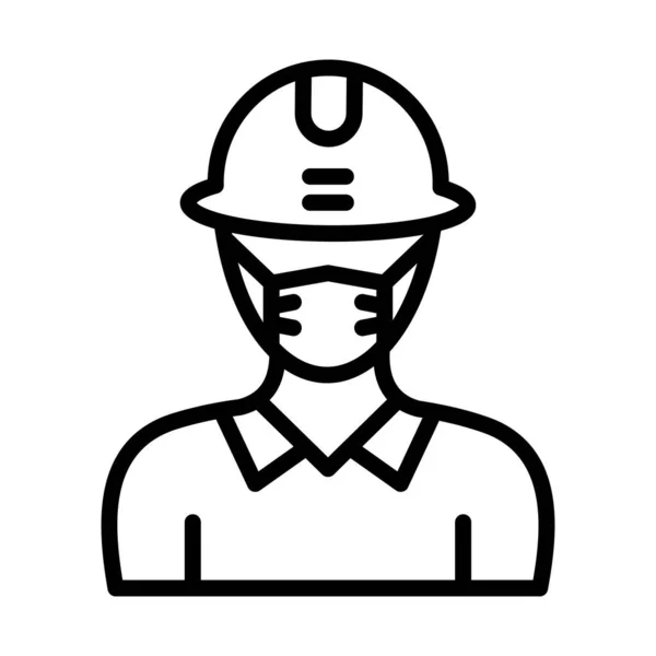 Engineer Wearing Mask Vector Icon Which Can Easily Modify Edit — Stock Vector