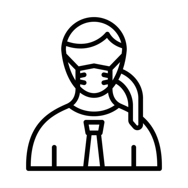 Secretário Vestindo Máscara Vector Icon Que Pode Facilmente Modificar Editar — Vetor de Stock