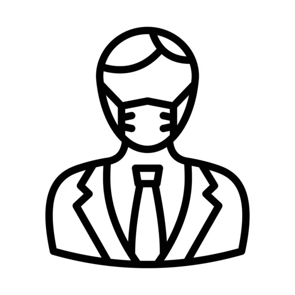 Homme Affaires Porter Masque Icône Vectorielle Qui Peut Facilement Modifier — Image vectorielle