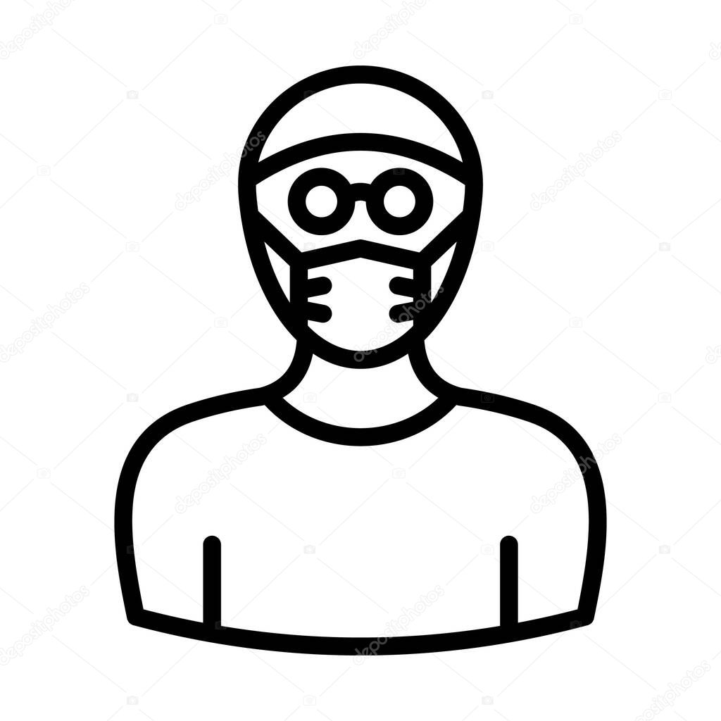 Hacker Wearing mask Vector Icon which can easily modify or edit