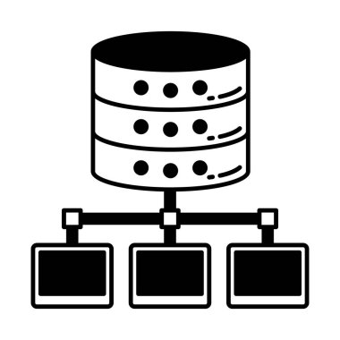 Merkezi veritabanı Vektör Simgesi Kolayca düzenleyebilen