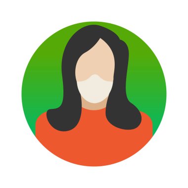 Yüz Maskesi Renk Vektörü simgesi olan ve kolayca düzenleyebilen Bayan Meslek Avatar 