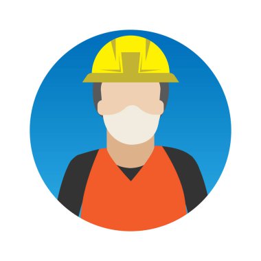 Yüz Maskesi Renk Vektörü simgesine sahip İşçi Meslekleri Avatar Kolayca düzenleyebilir ya da değiştirebilir 