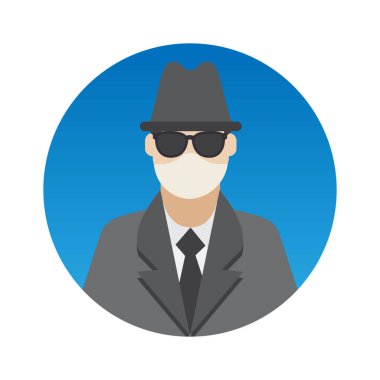 Yüz Maskesi Renk Vektörü simgesine sahip ve kolayca düzenleyebilen Hacker Professions Avatar 