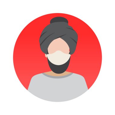 Yüz Maskesi Renk Vektörü simgesine sahip Sih Meslekleri Avatar Kolayca düzenleyebilen veya düzenleyebilen 