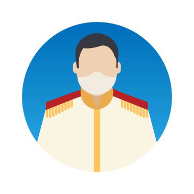 Yüz Maskesi Renk Vektörü simgesine sahip Prens Meslekleri Avatar Kolayca düzenleyebilir ya da düzenleyebilir 