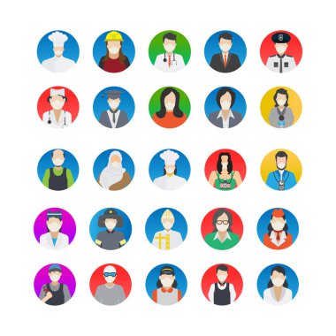 Maske takan profesyonel avatar izole vektör simgeleri ile her bir simge kolayca değiştirilebilir ya da düzenlenebilir