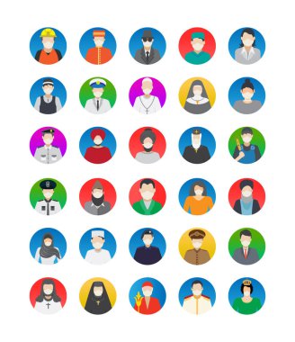Maske takan profesyonel avatar izole vektör simgeleri ile her bir simge kolayca değiştirilebilir ya da düzenlenebilir