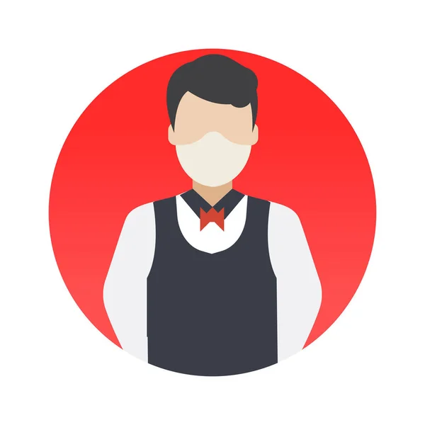 Butler Professions Avatar Avec Masque Couleur Icône Vectorielle Qui Peut — Image vectorielle