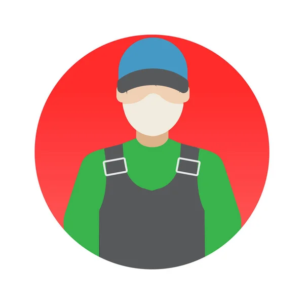 Handyman Professions Avatar Avec Masque Couleur Icône Vectorielle Qui Peut — Image vectorielle