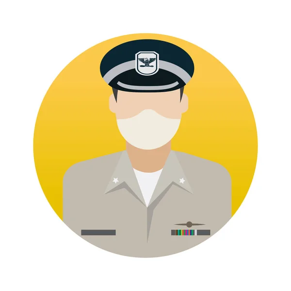 Pilot Professions Avatar Face Mask Color Vector Icon 수정하거나 수있습니다 — 스톡 벡터