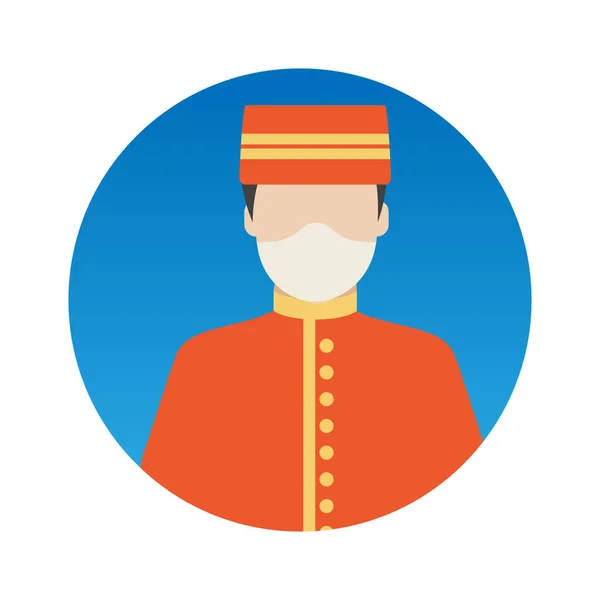 Bellboy Professions Avatar Face Mask Color Vector Icon 수정하거나 수있는 — 스톡 벡터