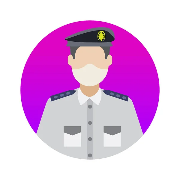 Traffic Sergeant Professions Avatar Face Mask Color Vector Icon 수정하거나 — 스톡 벡터