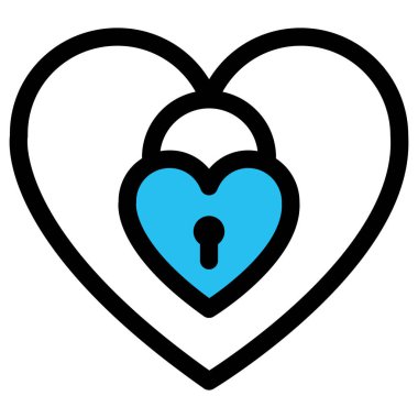  Kalp kilidi, kilitle Kolayca düzenleyebilen vektör simgesini doldur