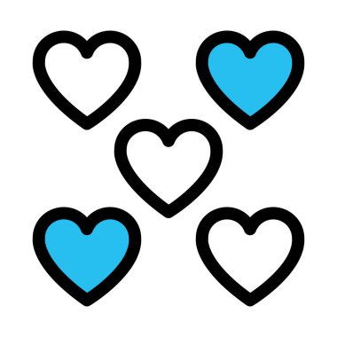  Favori, kalp şekli Kolayca değiştirebilen veya düzenleyebilen vektör simgesi doldur