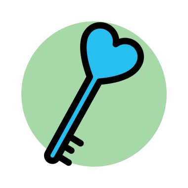  Kalp anahtarı, kalp anahtarı Kolayca değiştirebilen veya düzenleyebilen vektör simgesini doldur