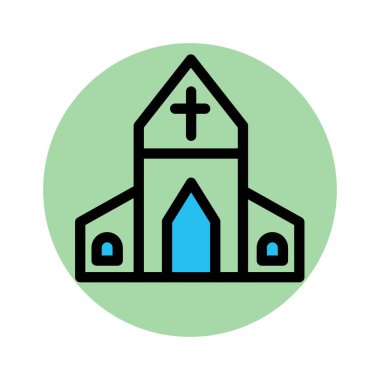 Christion binası, Abbey Doldur Arkaplan vektör simgesi Kolayca düzenleyebilen