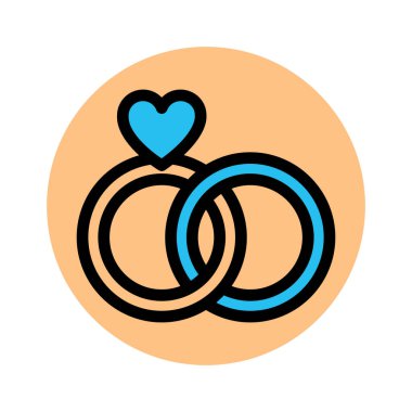 Nişan halkaları, evlilik Kolayca düzenleyebilen veya değiştirebilen arka plan vektör simgesini doldur