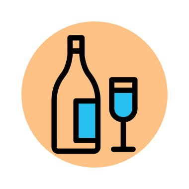 Şişe, şerefe. Kolayca düzenleyebilen arka plan vektör simgesini doldur